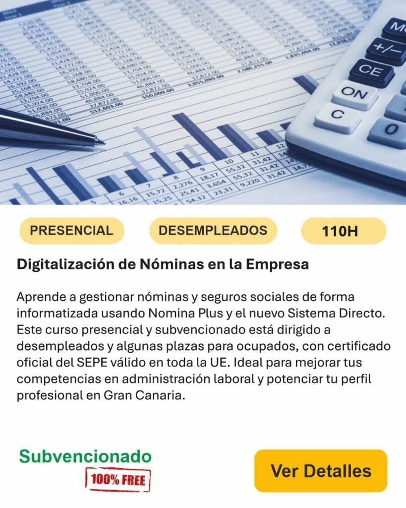 nominas presencial desempleados Administración y gestión