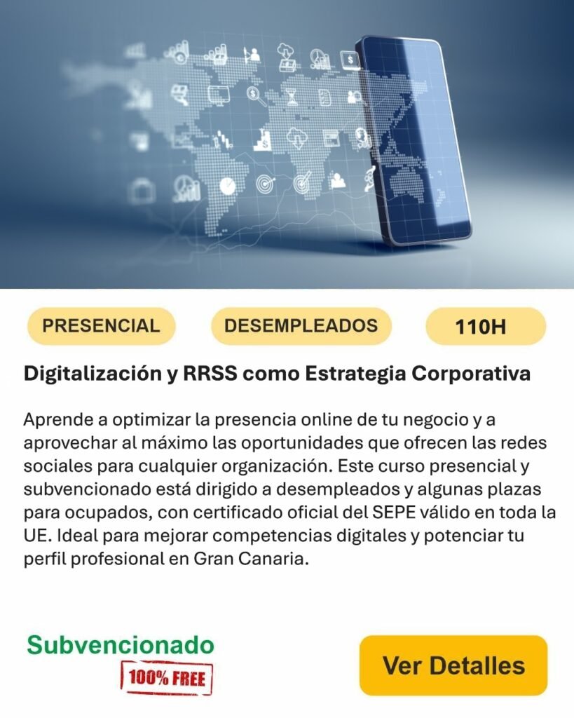 redes sociales presencial desempleados Informática y comunicaciones