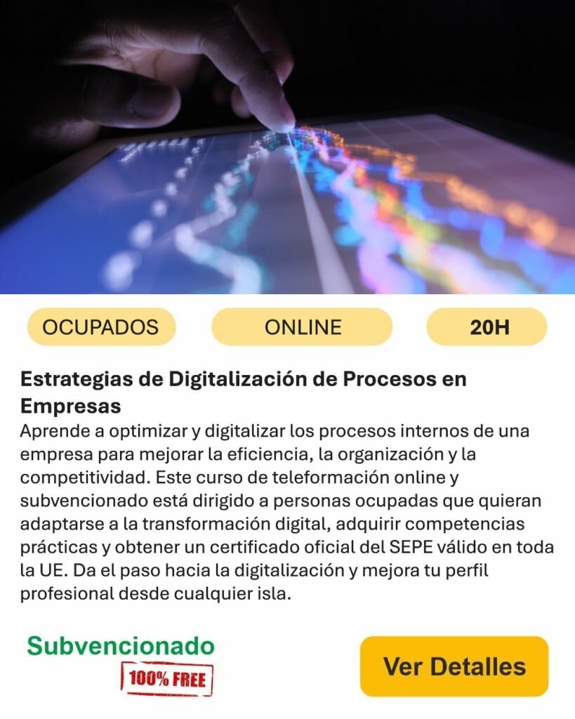 Digitalización Empresa online ocupados Informática y Comunidades