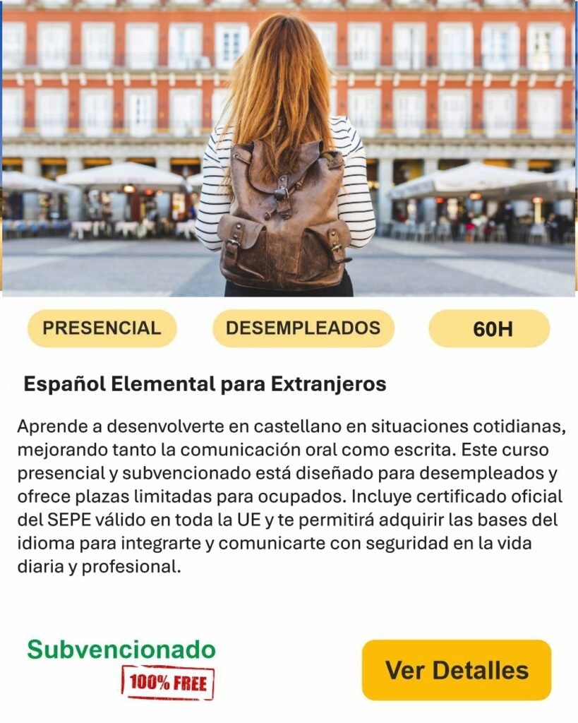 Español presencial desempleados idiomas