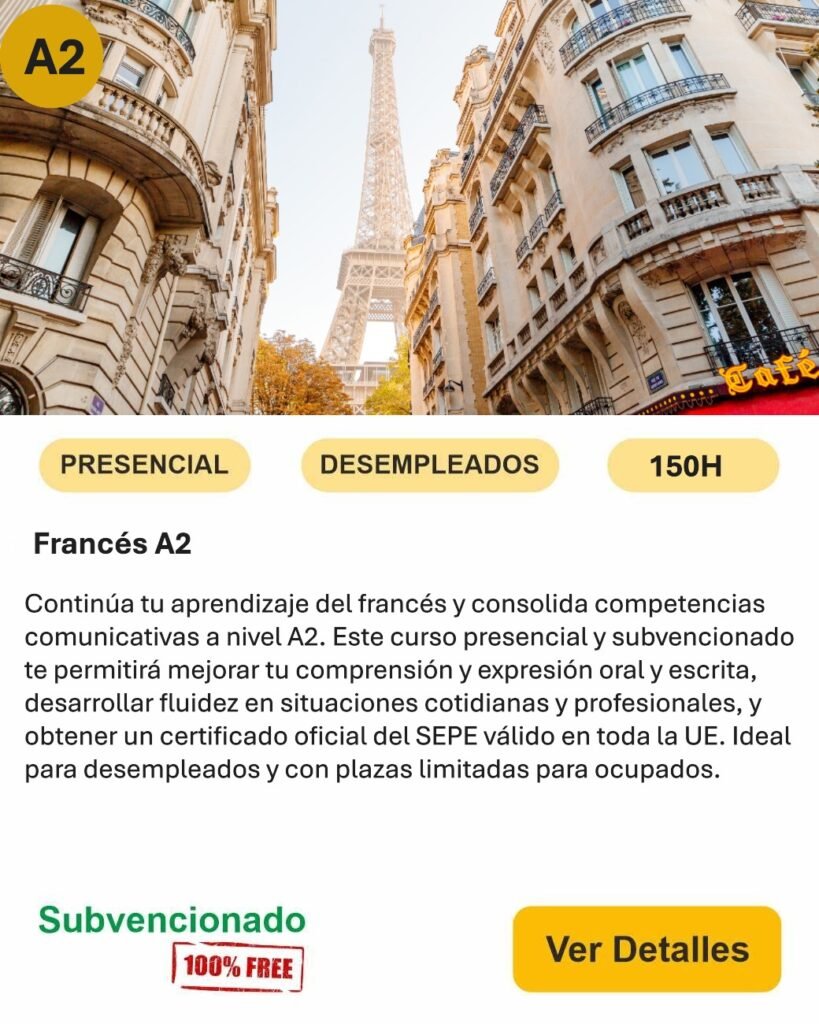 Francés A2 presencial desempleados idiomas