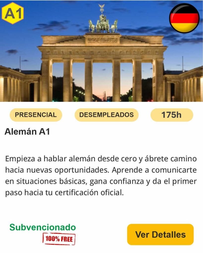 Presencial desempleados idiomas alemanA1