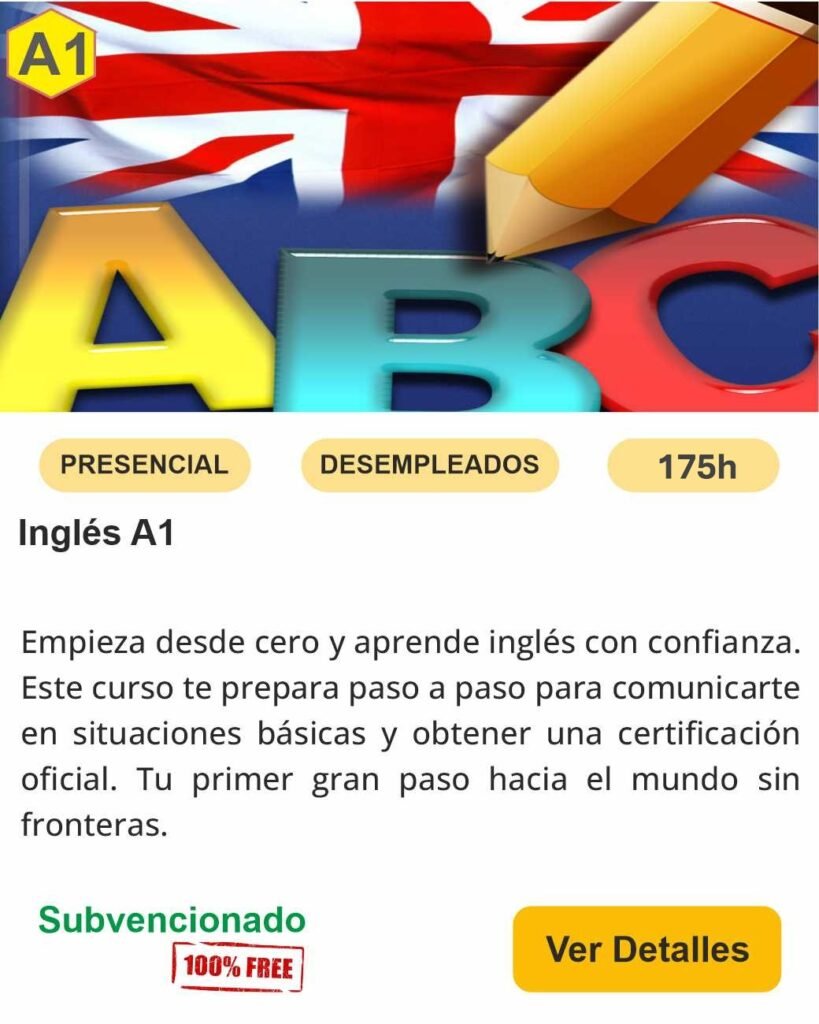 Presencial desempleados idiomas inglesA1