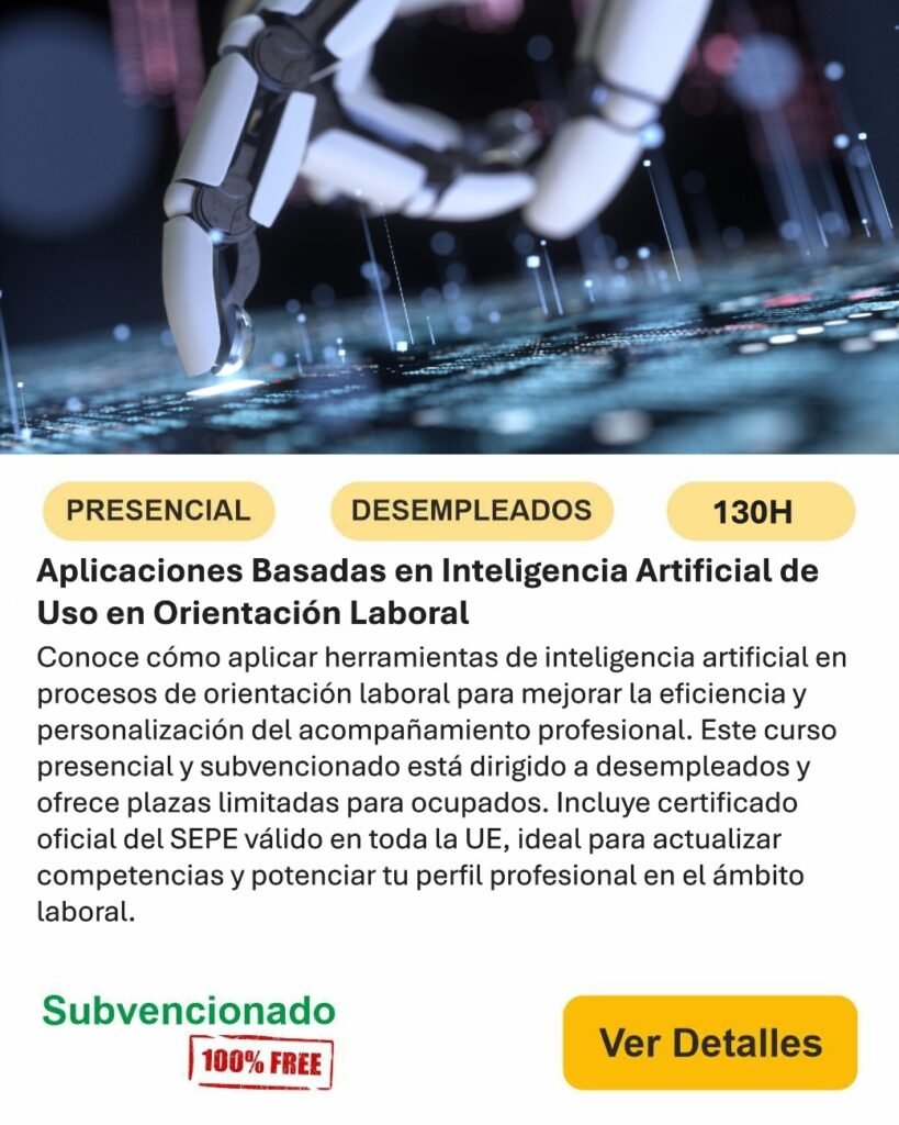 IA laboral Informática y comunicaciones desempleados presencial