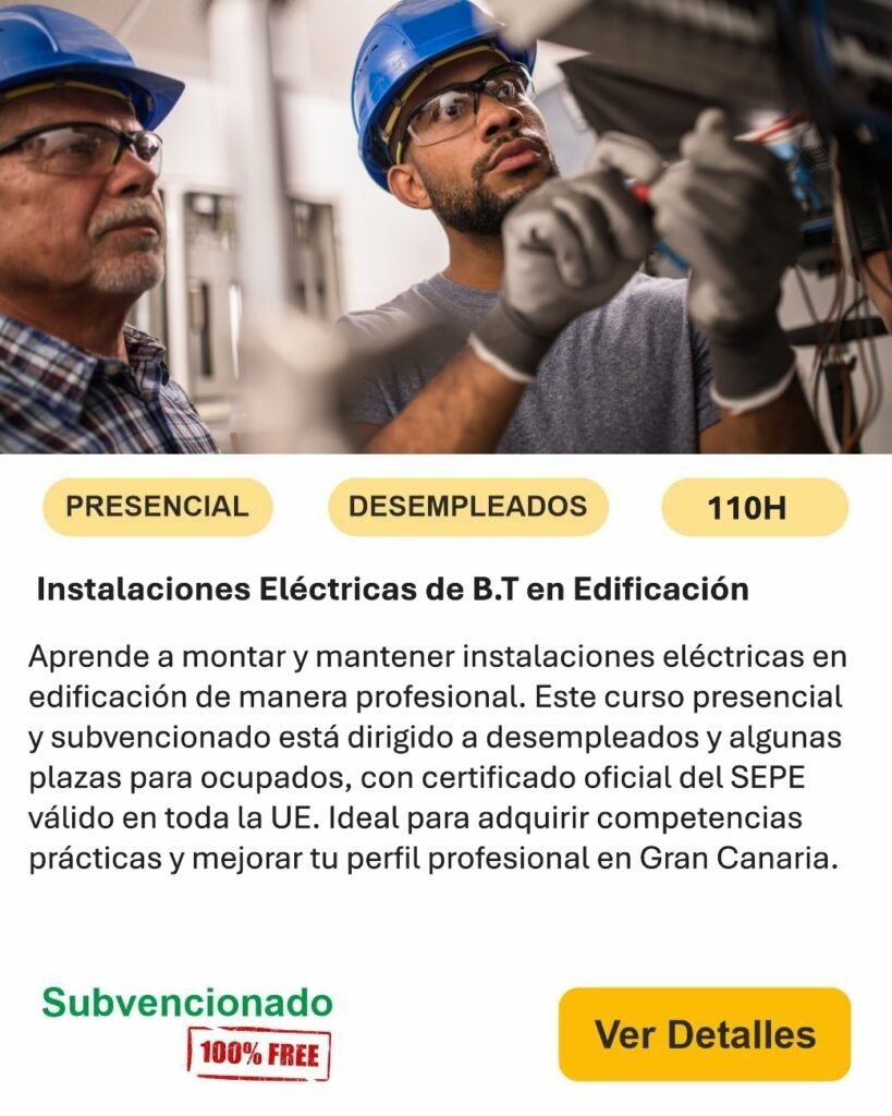 instalaciones electricas desempleados presencial Electricidad y electrónica