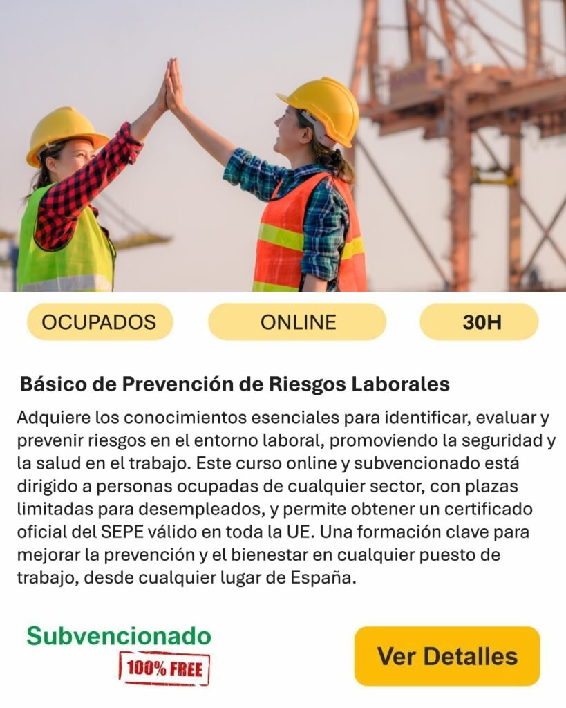 Prevención riesgos laborales ocupados online