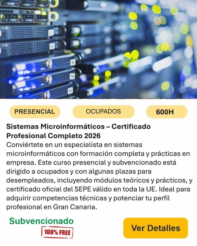sistemas microinformaticos desempleados presencial Informática y comunicaciones