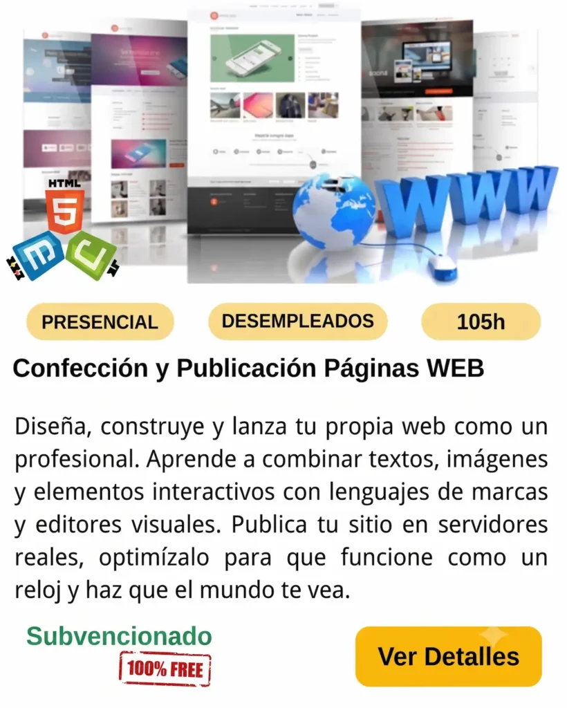 paginas web informática presencial desempleados